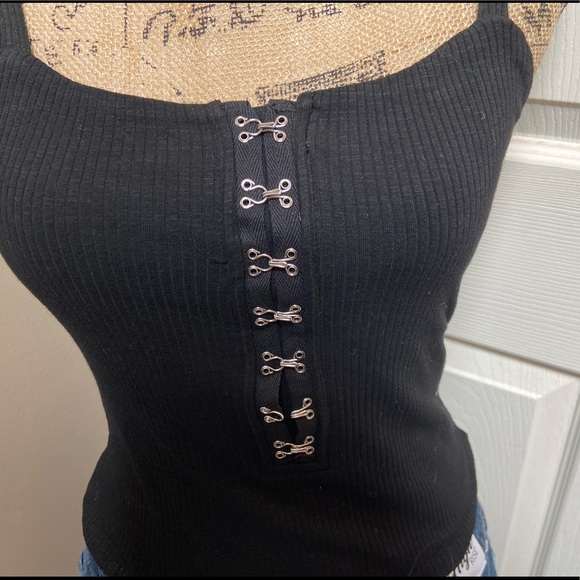 White birch black ribbed tank top - Picture 2 of 7